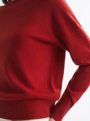 Reiss Red Audrey Crew Neck Knitted Jumper - Image 7 of 7
