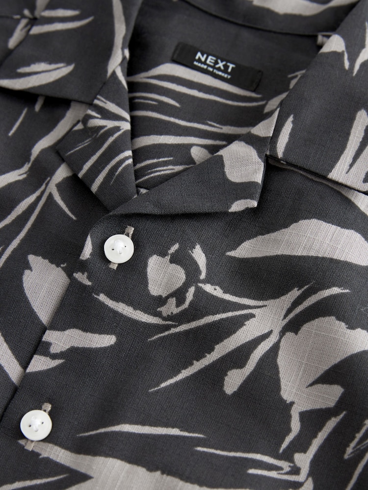 Monochrome Floral Print Shirt (3-16yrs) - Image 3 of 3