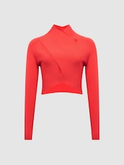 Reiss Coral Elsie High Neck Cropped Co Ord Top - Image 2 of 5