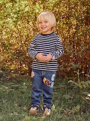 JoJo Maman Bébé Navy Blue Breton Long Sleeved Top - Image 2 of 7