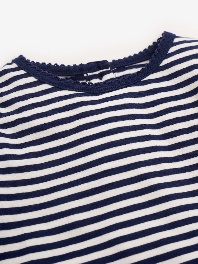 JoJo Maman Bébé Navy Blue Breton Long Sleeved Top - Image 3 of 7
