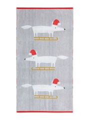 Scion Set of 2 Grey Mr Fox Christmas Hand Towels - Image 3 of 3