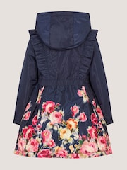 Monsoon Blue Blurred Floral Print Coat - Image 2 of 3