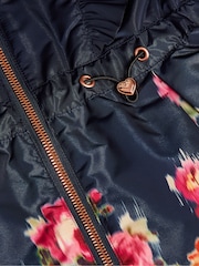 Monsoon Blue Blurred Floral Print Coat - Image 3 of 3