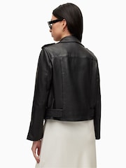 AllSaints Black Crome Balfern Biker Jacket - Image 2 of 7