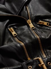 Schwarz - Allsaints Balfern Bikerjacke - Bild 8 von 8