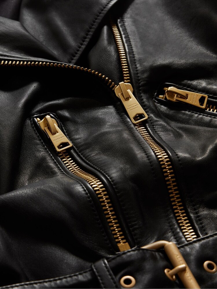 Schwarz - Allsaints Balfern Bikerjacke - Bild 8 von 8