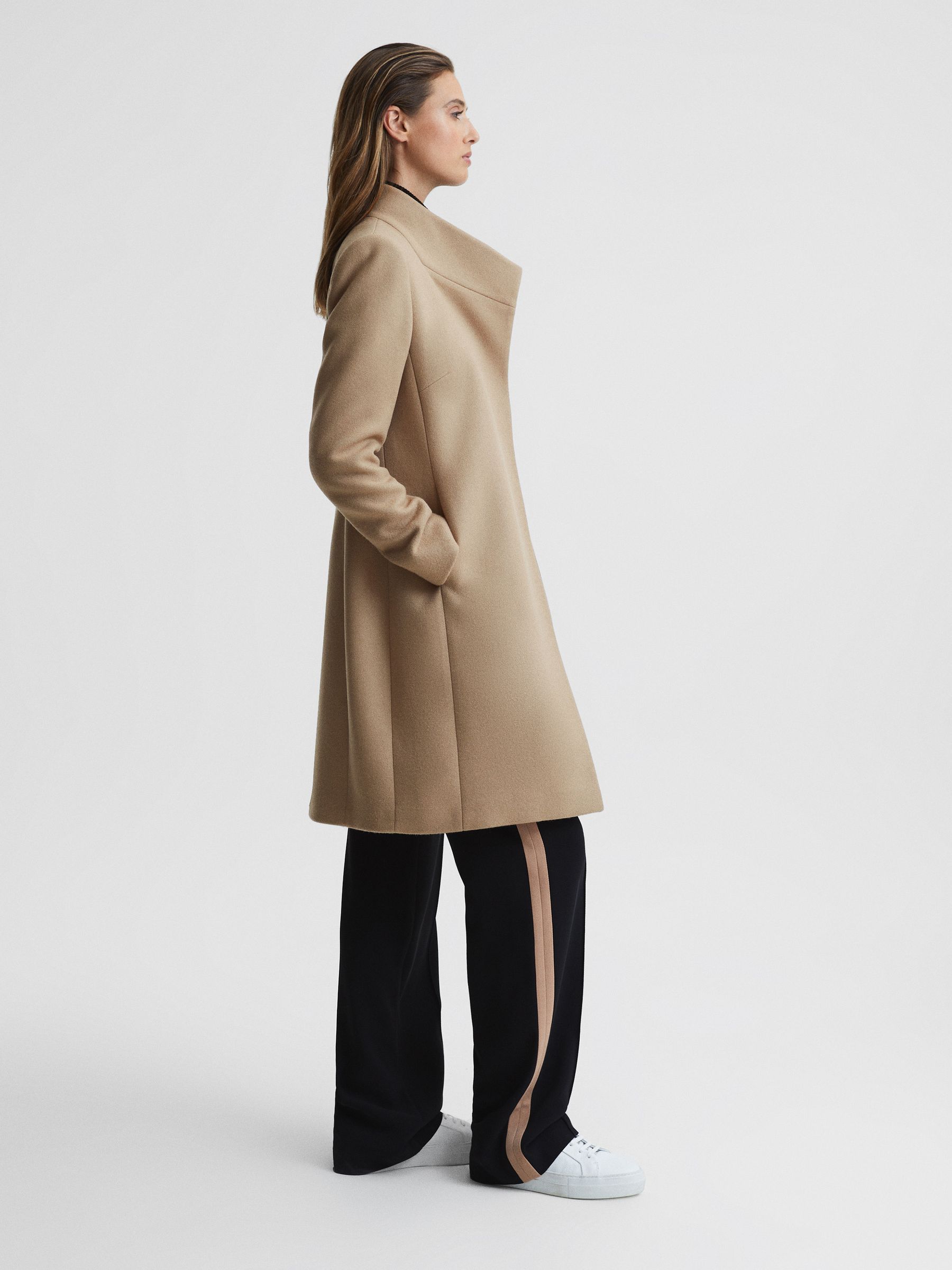 Buy Reiss Camel Mia Petite Wool Blend Mid-Length Coat from Next USA