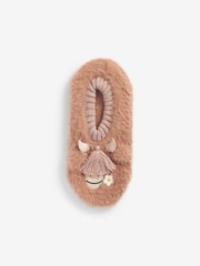 Brown Hamish The Highland Cow Footsie Slippers 1 Pack - Image 1 of 1