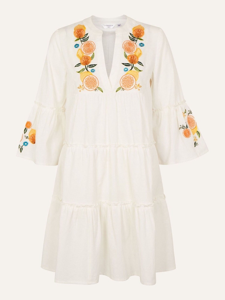 Accessorize Natural Embroidered Dress - Image 1 of 1