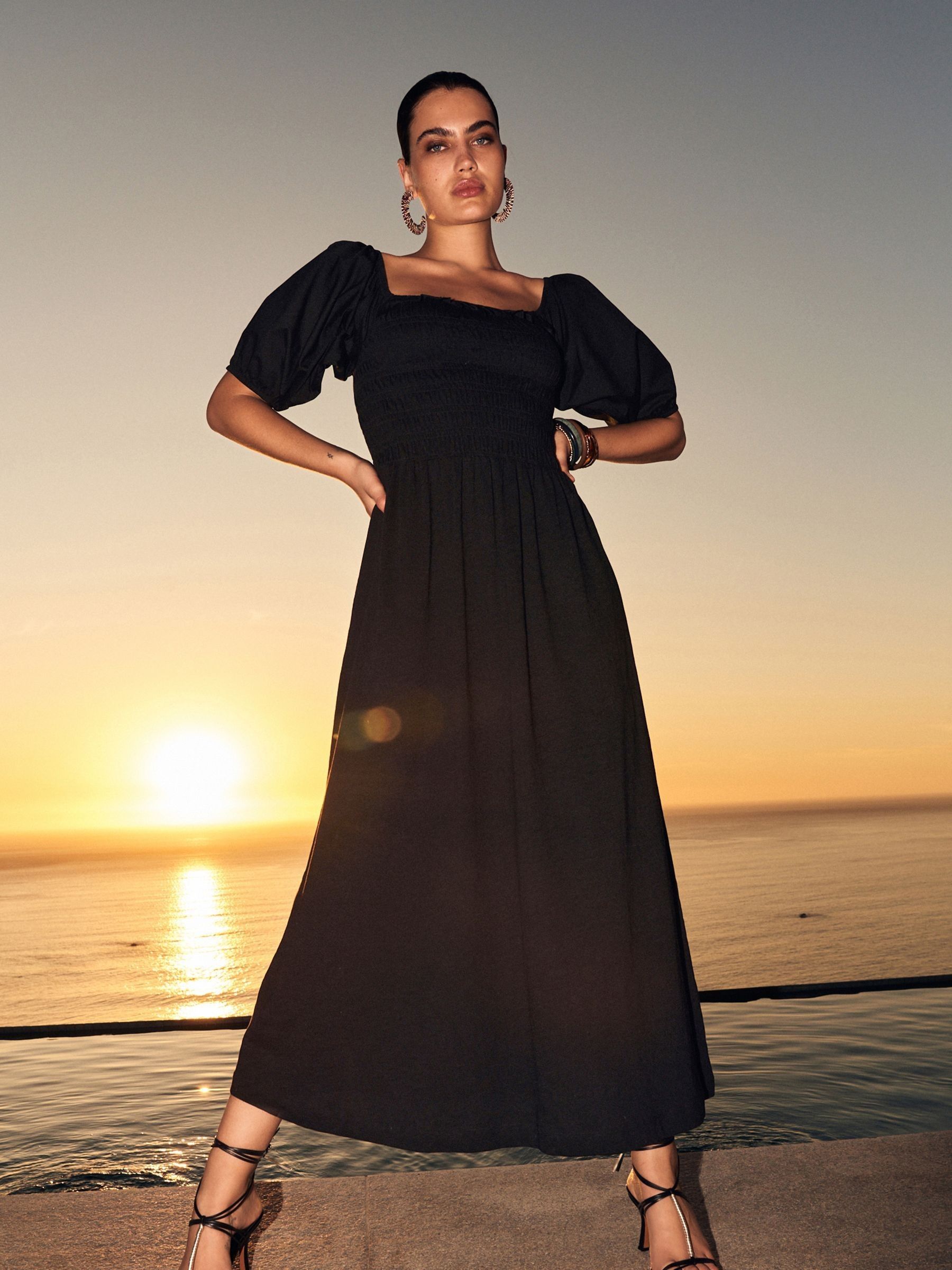 Square top dress deals