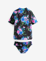 Black Floral 2 Piece Sunsafe Swim Set (3-16yrs) - Image 5 of 6