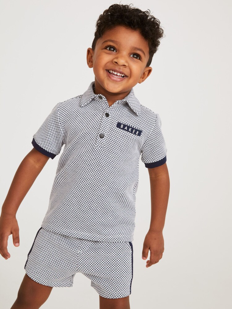Baker by Ted Baker Blue Polo and Short Set - Image 1 of 9