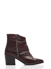 Moda In Pelle Coralie Western Ankle Boots Asymetric Side Zip - Image 1 of 1