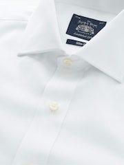 Белый - Savile Row Company Слим фит Twill Double Cuff 100% Cotton рубашки - Изображение 4 из 6