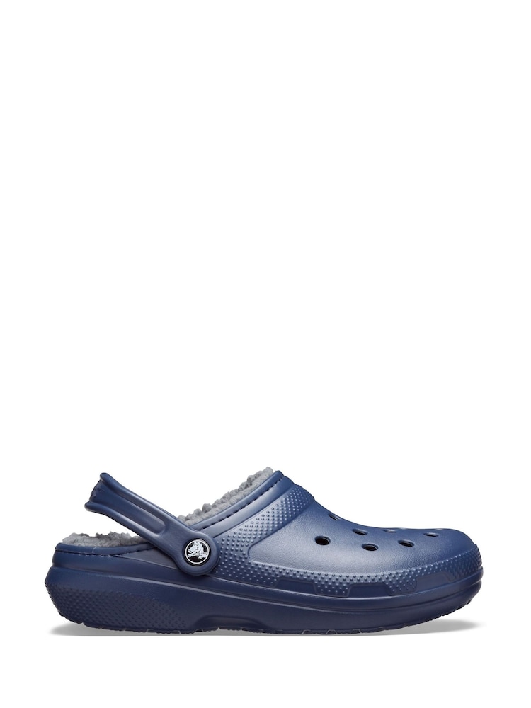Crocs Blue Classic Lined Clogs - Image 1 of 4 Crocs Blue Classic Lined Clogs - Image 1 of 4