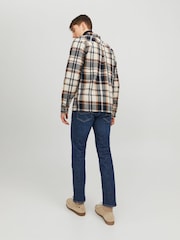 JACK & JONES White Check Utility Button Up Overshirt - Image 2 of 5