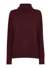 Whistles Red Cashmere Roll Neck Jumper - Image 4 of 4