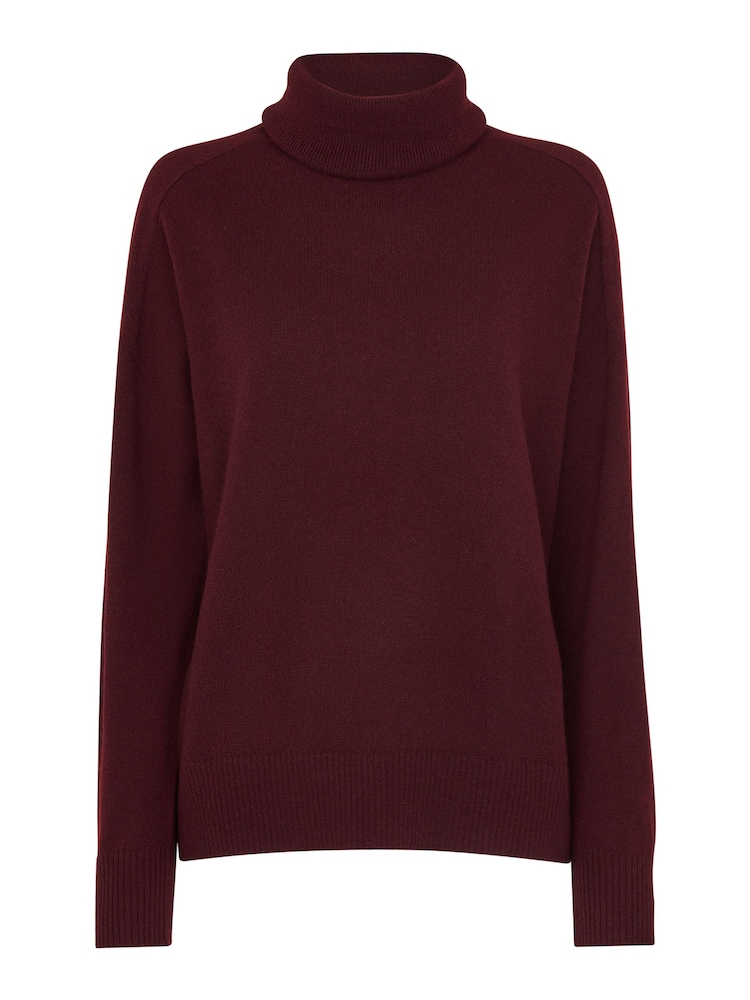 Whistles Red Cashmere Roll Neck Jumper - Image 4 of 4