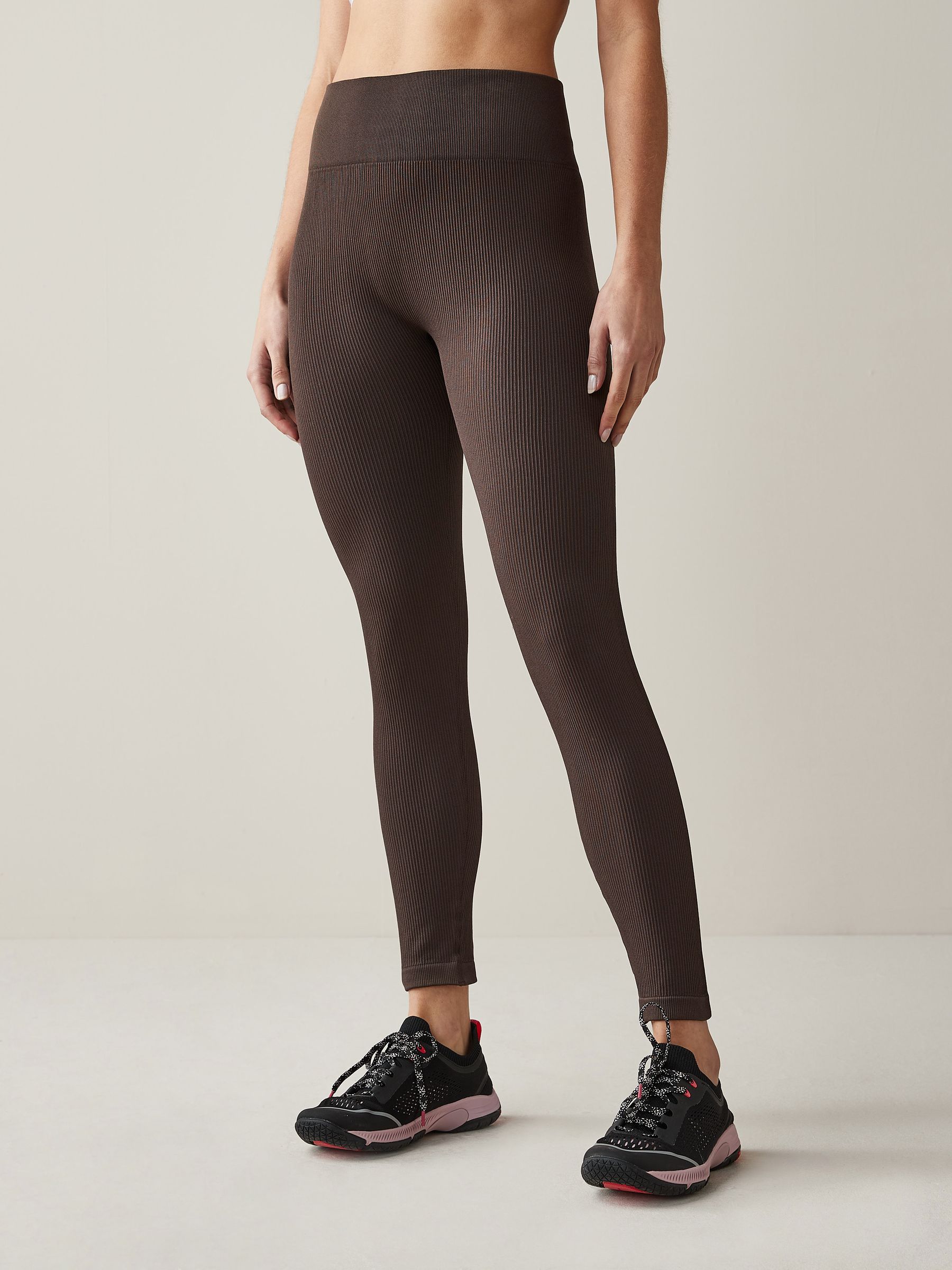 Next Chocolate Brown Ribbed Seamless High Waist Leggings