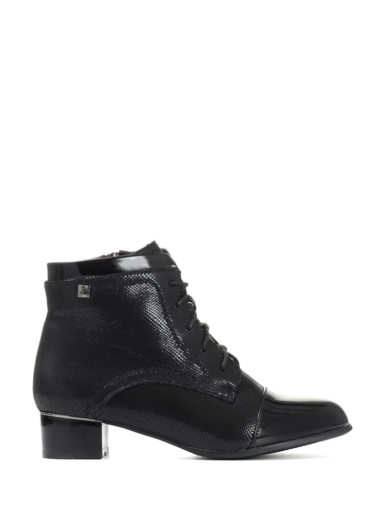 Pavers Black Lace-Up Ankle Boots - Image 1 of 5