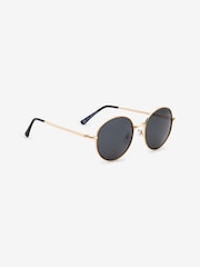Silver/Black Polarized Round Sunglasses - Image 4 of 6