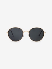 Silver/Black Polarized Round Sunglasses - Image 5 of 6