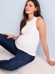 White Maternity Racer Vest - Image 1 of 7