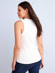 White Maternity Racer Vest - Image 3 of 7