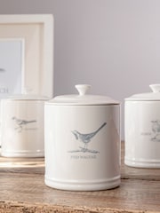Mary Berry Set of 3 White Garden Birds Canisters - Image 1 of 2