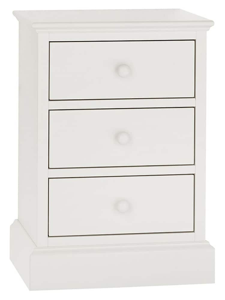 Bentley Designs White Ashby 3 Drawer Bedside Table - Image 2 of 4