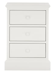 Bentley Designs White Ashby 3 Drawer Bedside Table - Image 3 of 4