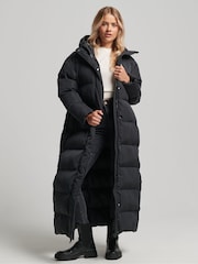 Superdry Black Studios Super Long Duvet Puffer Coat - Image 1 of 3