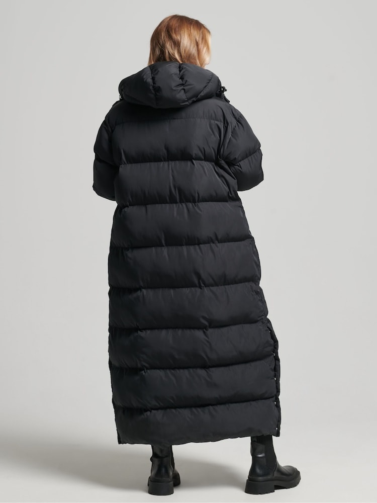 Superdry Black Studios Super Long Duvet Puffer Coat - Image 2 of 3