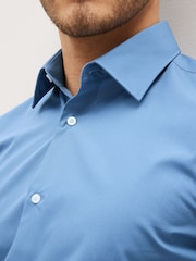 Сумеречно-синий - Зауженный крой, прямые манжеты - Easy Care Single Cuff Smart Shirt - Image 4 of 8