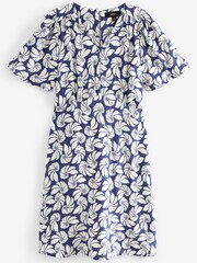 Blue/White Shell print Angel Sleeve Mini Dress - Image 5 of 5