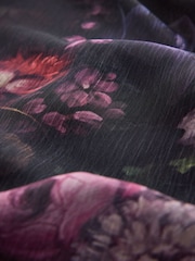 CERENE Jane Black Majestic Floral Print Sheer Cape Cover-Up With Satin Trim - Image 9 of 9