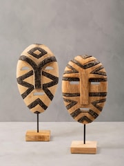 Fifty Five South White Bantu Tribal Wooden Ornaments Sculpture - Image 1 of 4