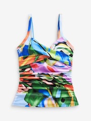 Bright Leaf Print Tummy Control Tankini Top - Image 5 of 5