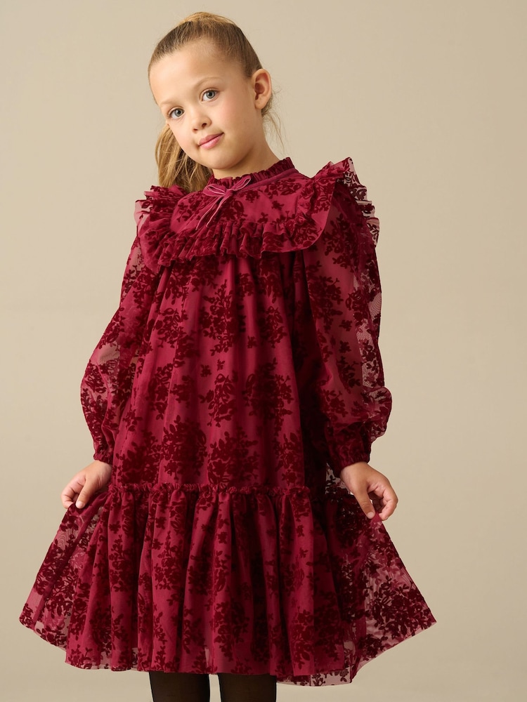 Angel & Rocket Red Nova Flocked Mesh Dress - Image 1 of 4