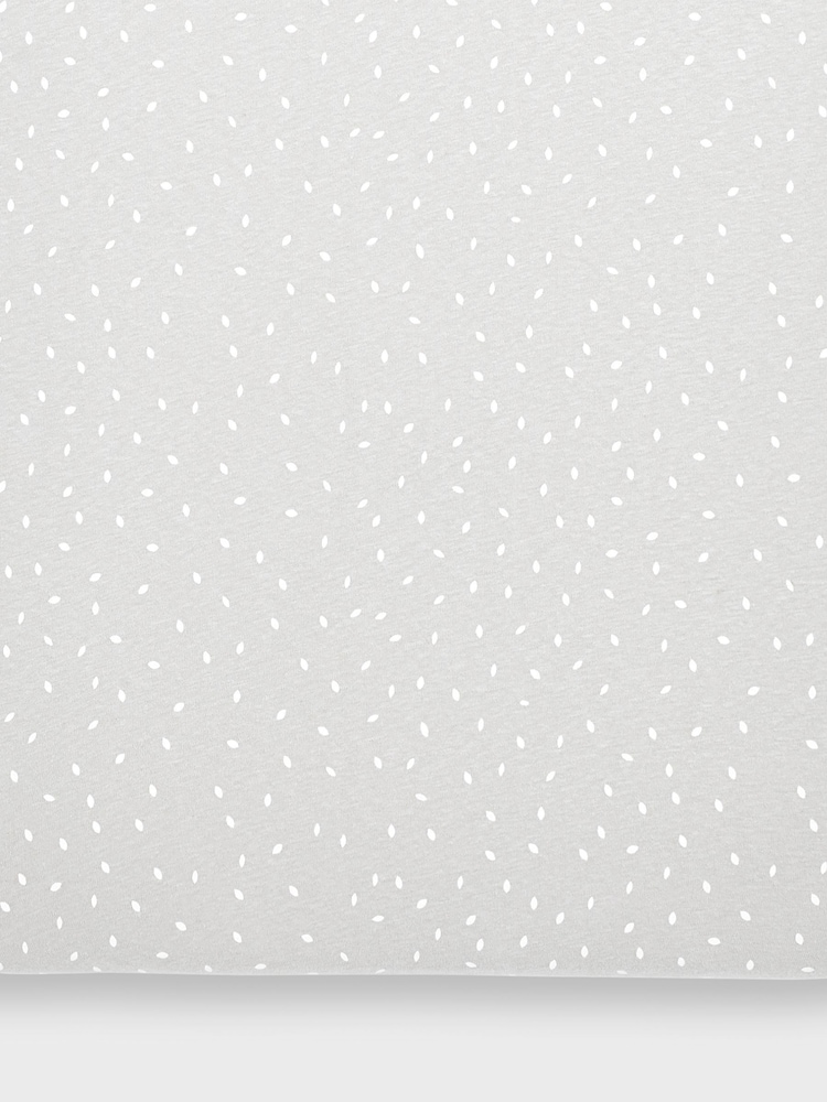 The Little Green Sheep Grey Rice Print Fitted Sheet - Image 1 of 3