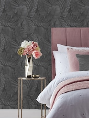 Riva Paoletti Black Palmeria Botanical Vinyl Wallpaper - Image 1 of 3