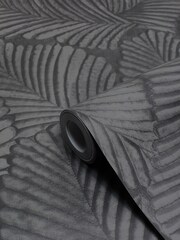 Riva Paoletti Black Palmeria Botanical Vinyl Wallpaper - Image 2 of 3