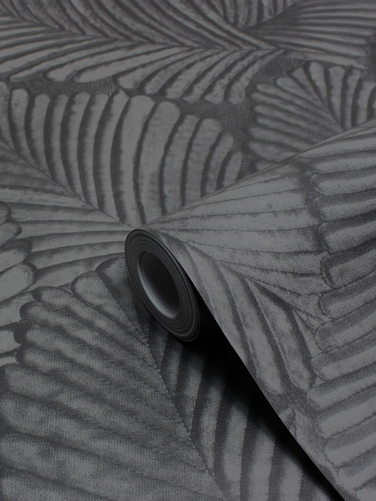 Riva Paoletti Black Palmeria Botanical Vinyl Wallpaper - Image 2 of 3