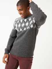 FatFace Grey Illing Crew Jumper - Image 1 of 4