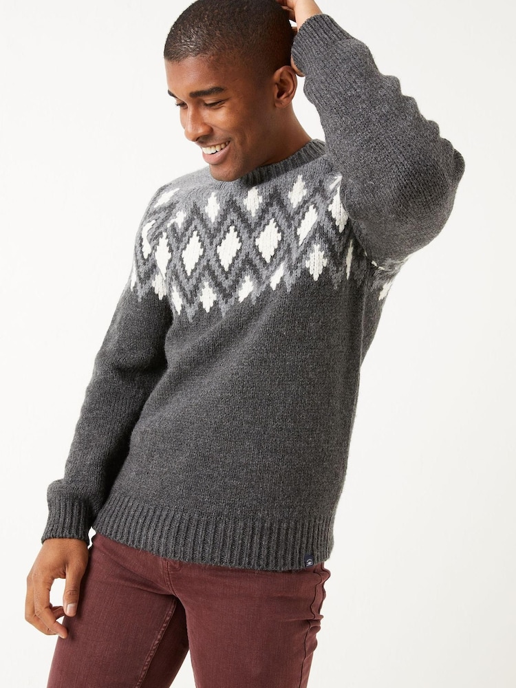 FatFace Grey Illing Crew Jumper - Image 1 of 4