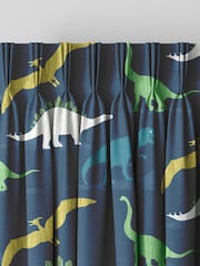 Navy Blue Multi Dino Made To Measure 100% Cotton Curtains - Image 5 of 9