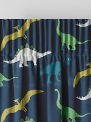 Navy Blue Multi Dino Made To Measure 100% Cotton Curtains - Image 6 of 9