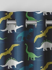 Navy Blue Multi Dino Made To Measure 100% Cotton Curtains - Image 7 of 9