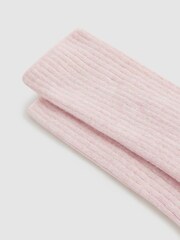 Reiss Blush Chloe Ribbed Wool Blend Socks - Image 2 of 4